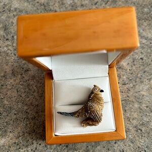 🦃 Grouse or Prairie Chicken of Elk Antler, Montana Handmade Hat or Lapel Pin